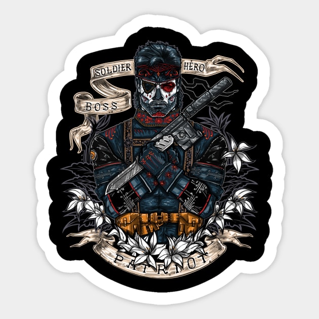 day of the Dead Patriot Sticker by Onebluebird